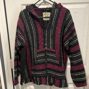 Pink and black drug rug